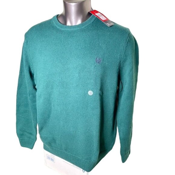 Mens Chaps Crewneck Pullover Sweater Grean XL u New With Tags - Picture 1 of 13
